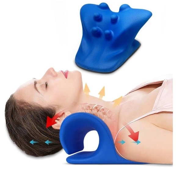 🆕 Bilitok Neck And Shoulder Chiropractic Pillow Blue - Picture 1 of 12